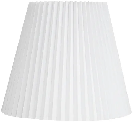 Brussels White Linen Empire Knife Pleat Lamp Shade 10x17x14.75 (Spider)