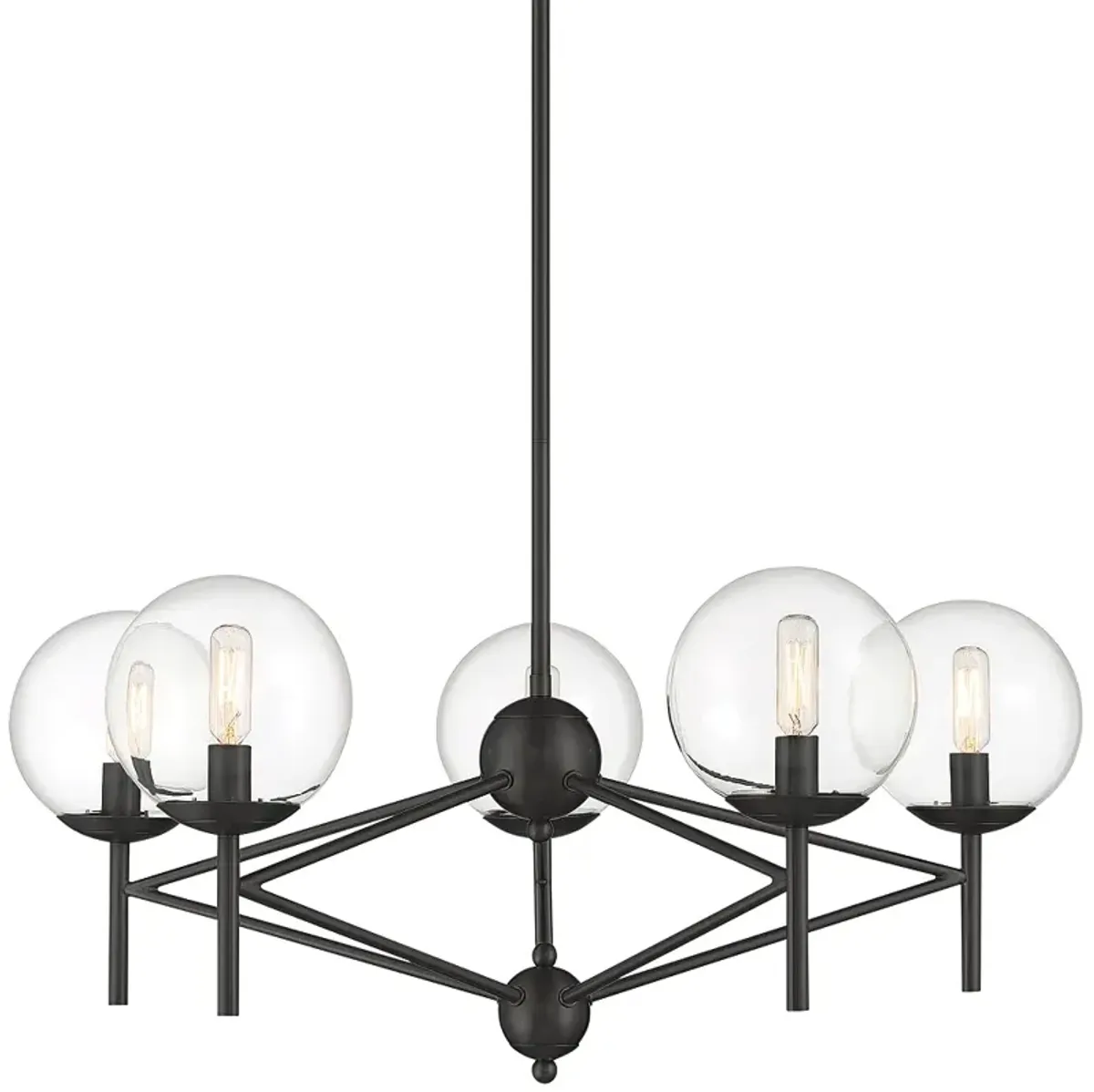 Minka Lavery Auresa 29" Wide 5-light Coal Black Glass Globes Pendant