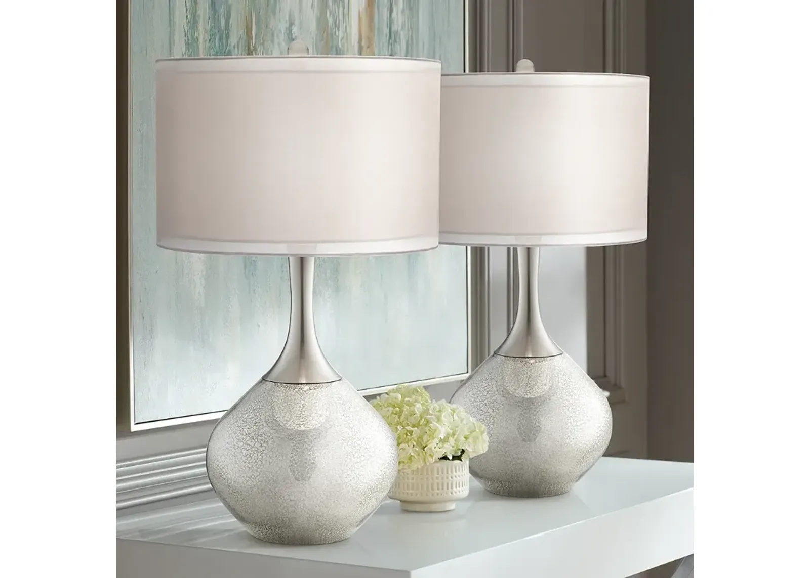 Possini Euro Design Swift 30 1/2" Mercury Glass Table Lamps Set of 2