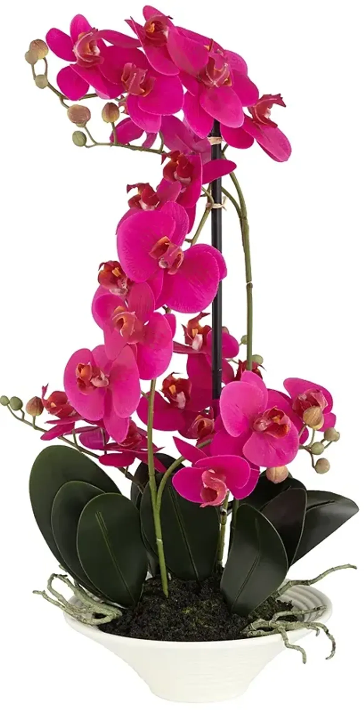 Pink Orchid 24" High Faux Flowers in White Pot