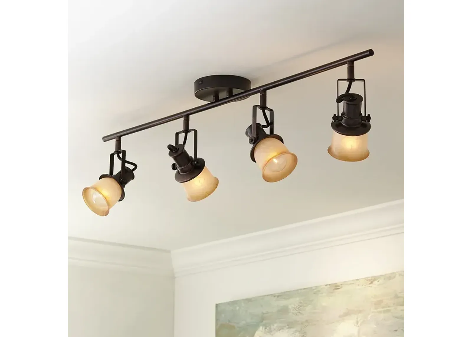 Pro Track 34" Wide Bronze Finish 4-Light ceiling or wall Track Fixture