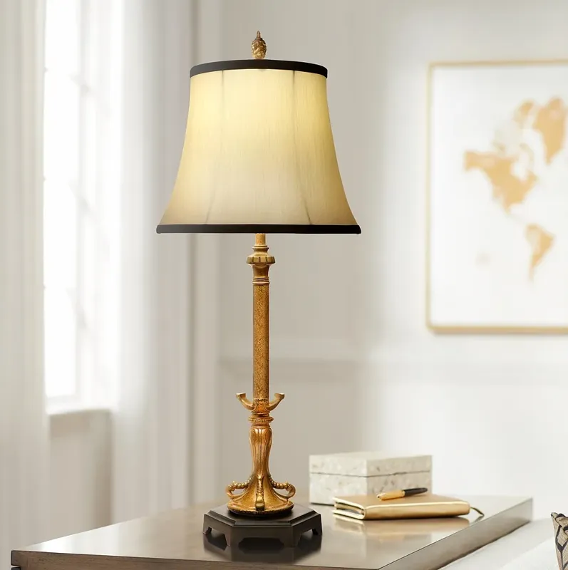 Stiffel Hopkins French Gold and Matte Black Table Lamp