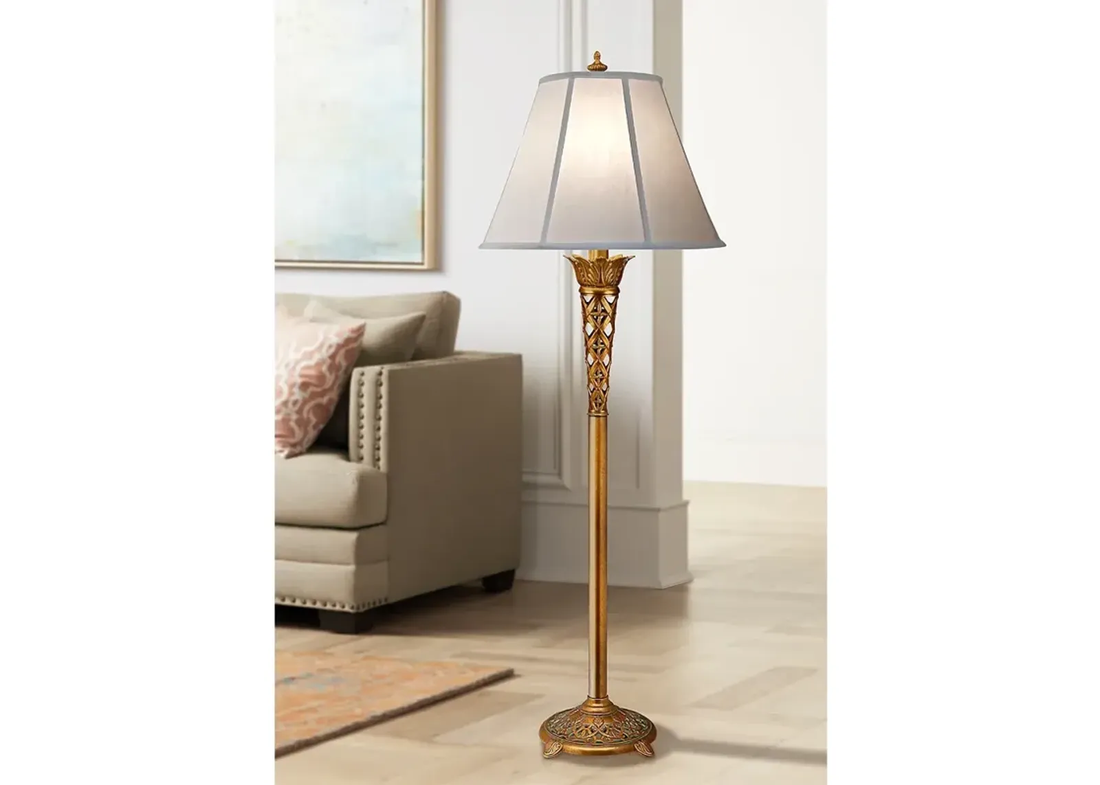 Stiffel McDermott 63" Traditional French Gold Floor Lamp