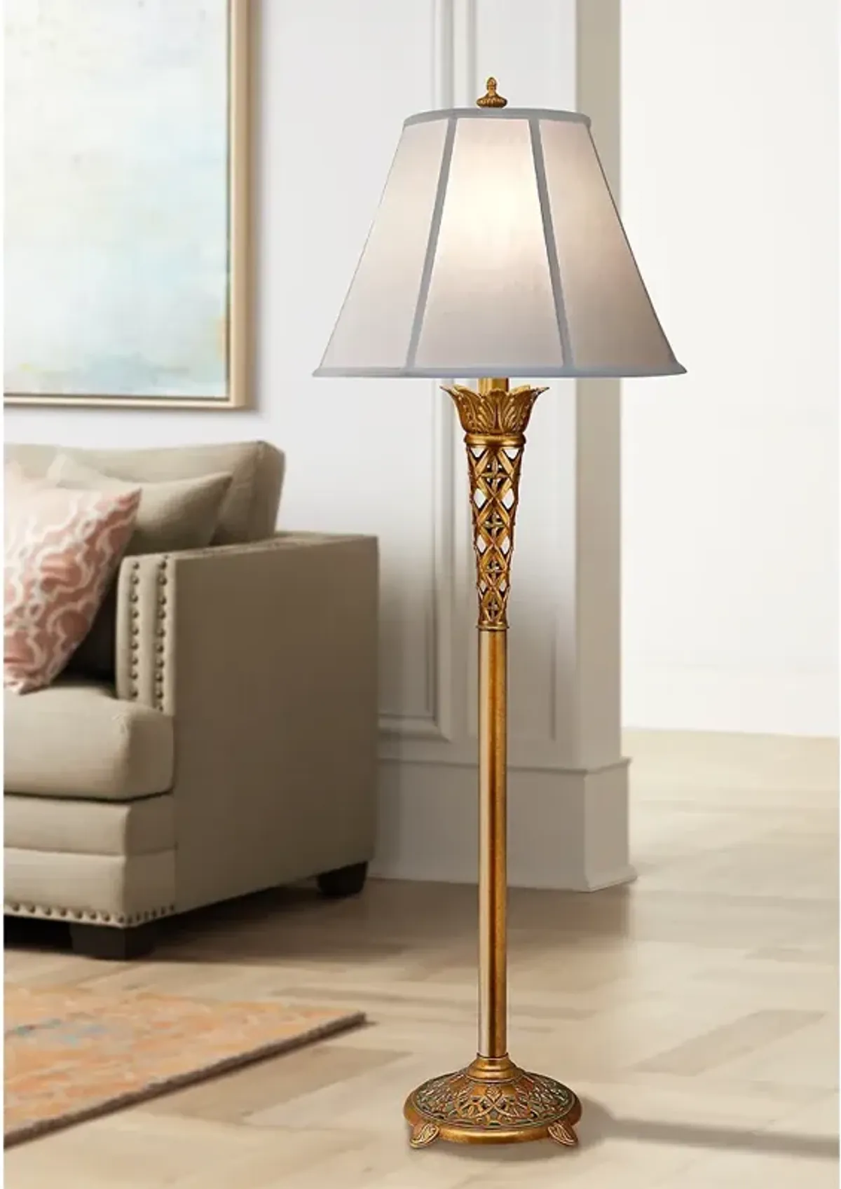 Stiffel McDermott 63" Traditional French Gold Floor Lamp