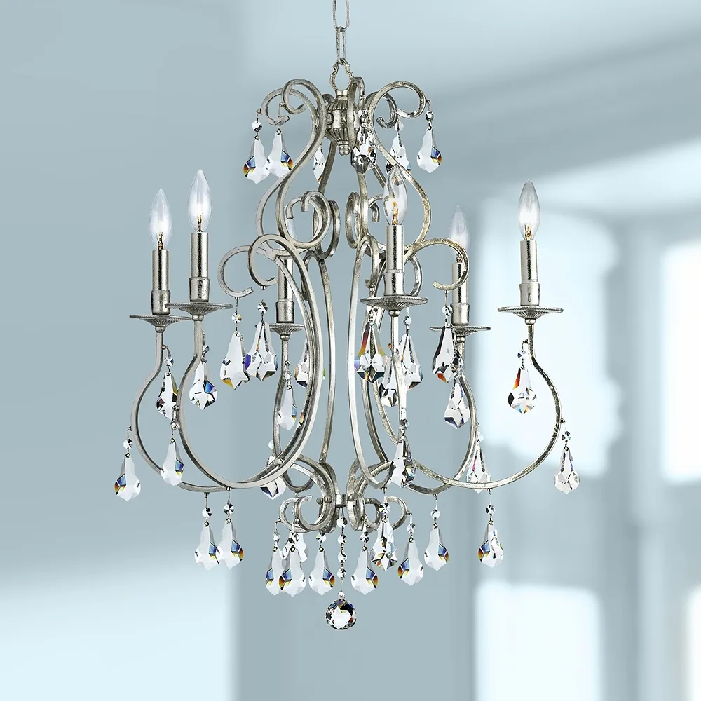 Crystorama Ashton 21 1/2"W Olde Silver 6-Light Chandelier