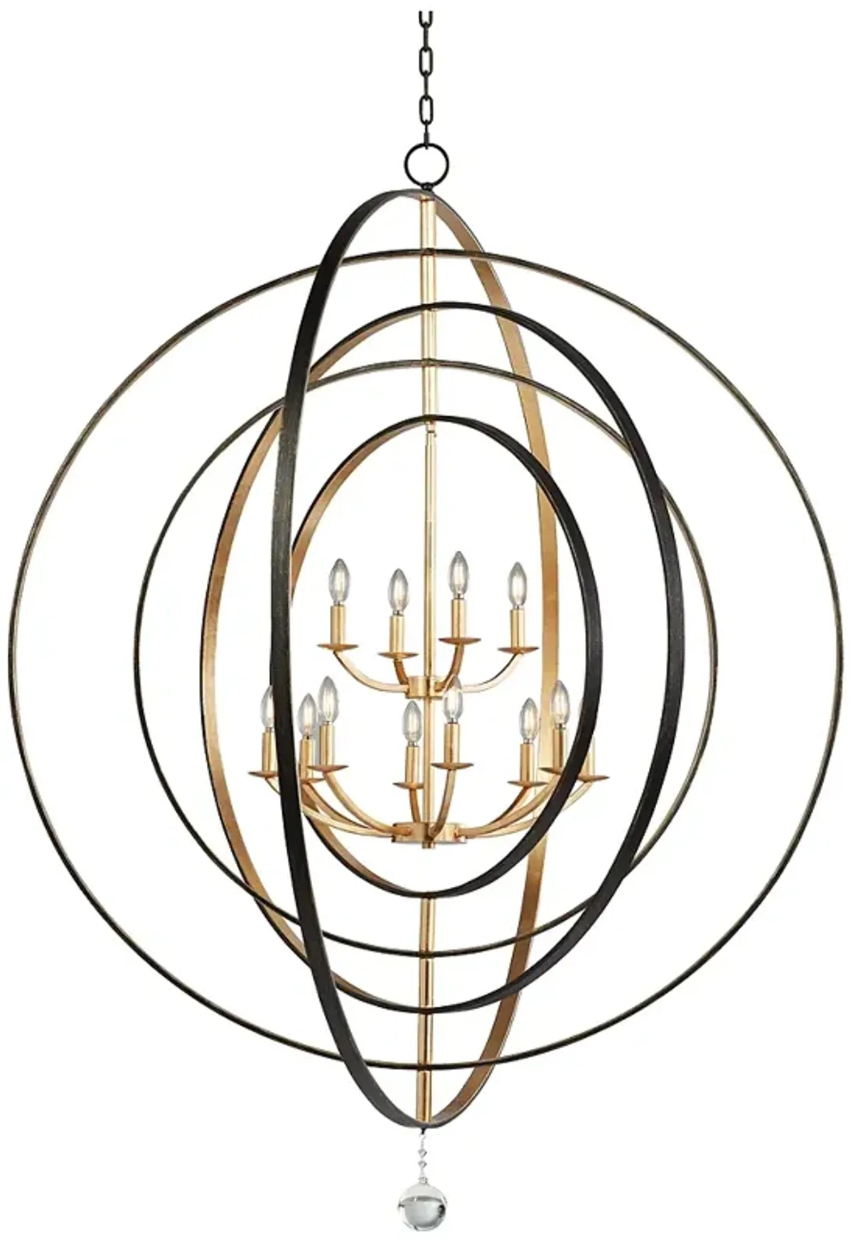 Crystorama Luna 60" Wide Bronze-Gold 12-Light Modern Large Chandelier