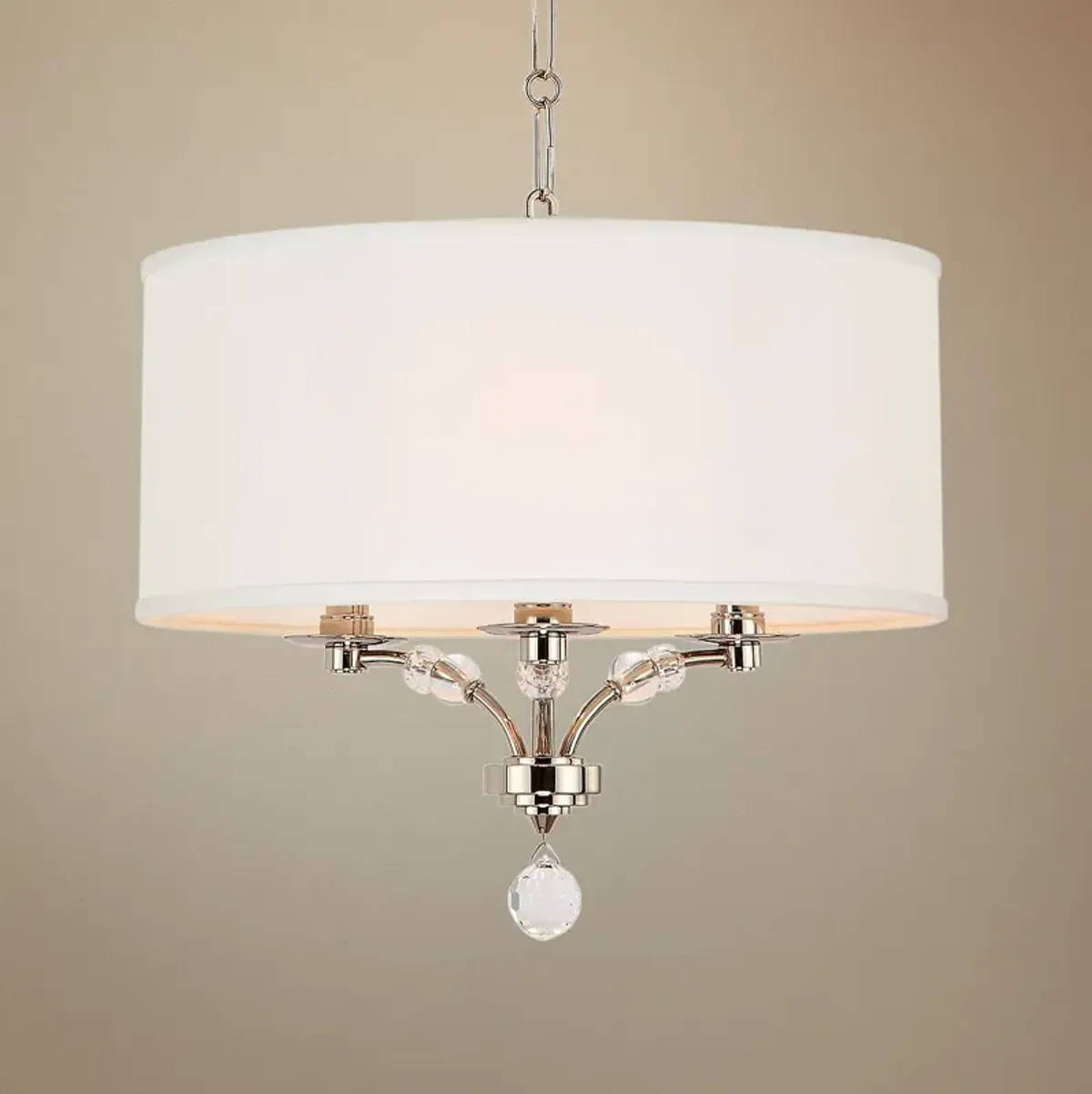 Crystorama Mirage 18" Wide Polished Nickel 3-Light Pendant