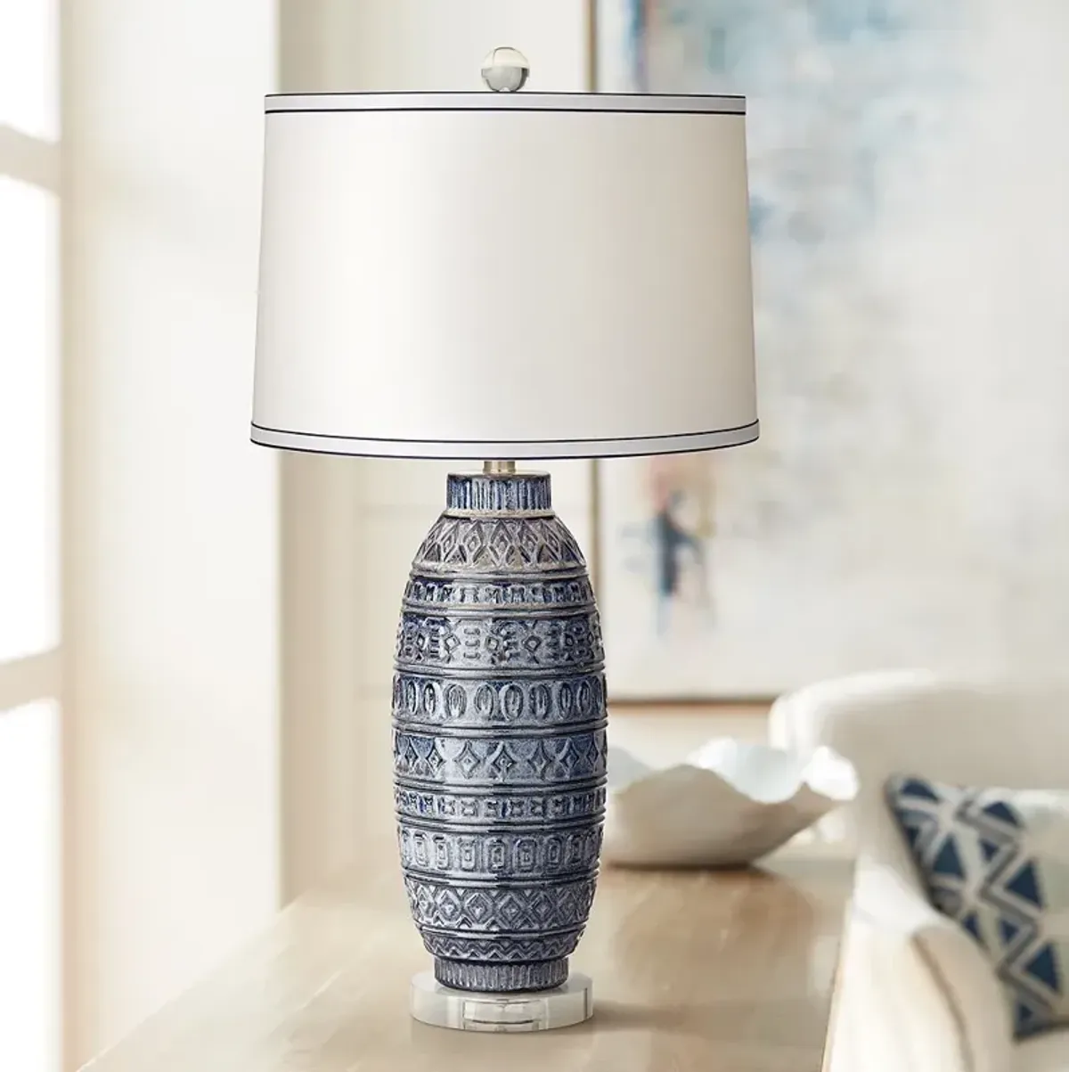 Cullen Blue Ceramic Table Lamp