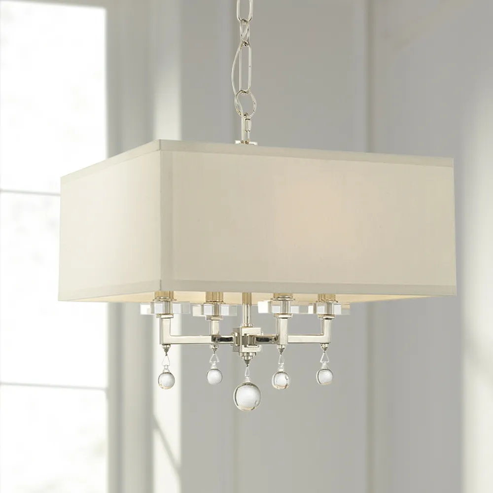 Crystorama Paxton 16"W Polished Nickel 4-Light Chandelier