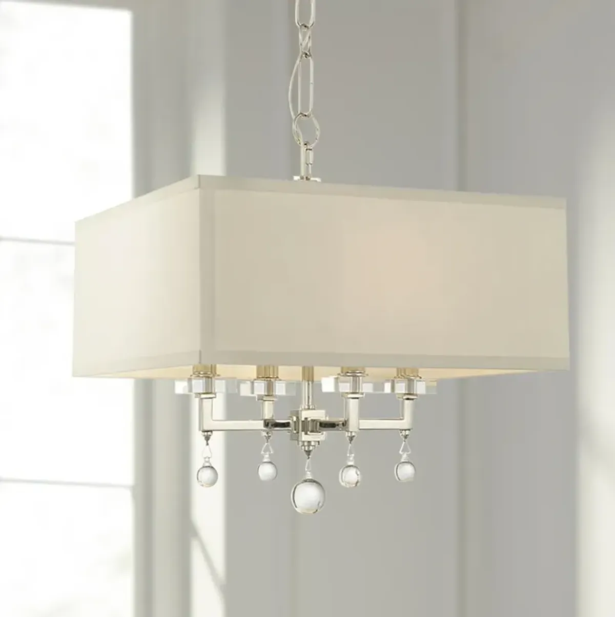 Crystorama Paxton 16"W Polished Nickel 4-Light Chandelier