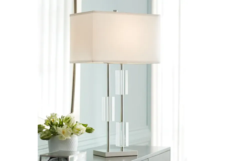 Pacific Coast Lighting Aurora Crystal and Polished Nickel Table Lamp