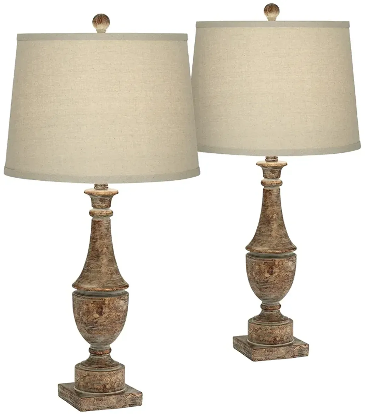 Regency Hill Collier 27 1/4" Bronze Aged Patina Table Lamp Set of 2