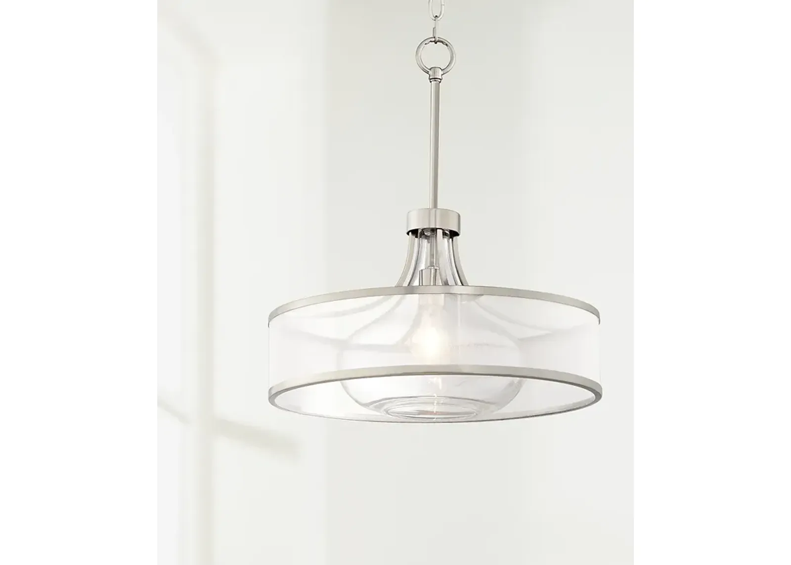 Possini Euro Layne 19 1/4" Wide Brushed Nickel Pendant Light