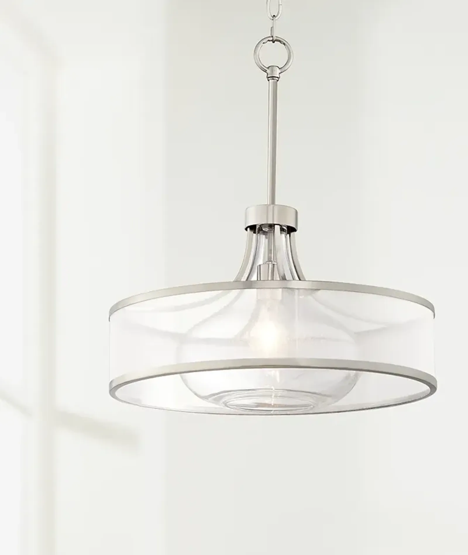 Possini Euro Layne 19 1/4" Wide Brushed Nickel Pendant Light