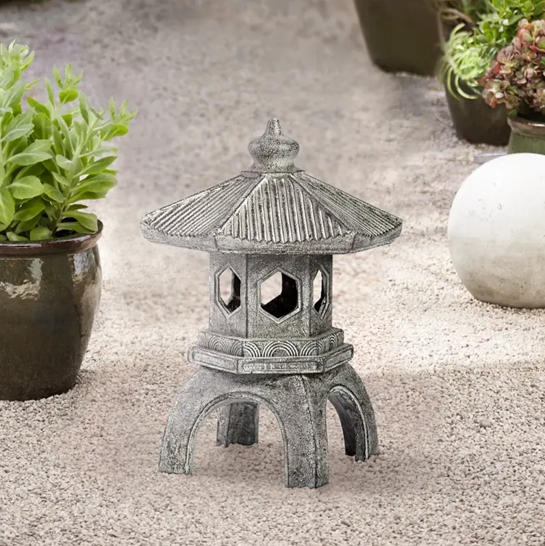 Pagoda 16 1/2" High Old Stone Indoor-Outdoor Statue