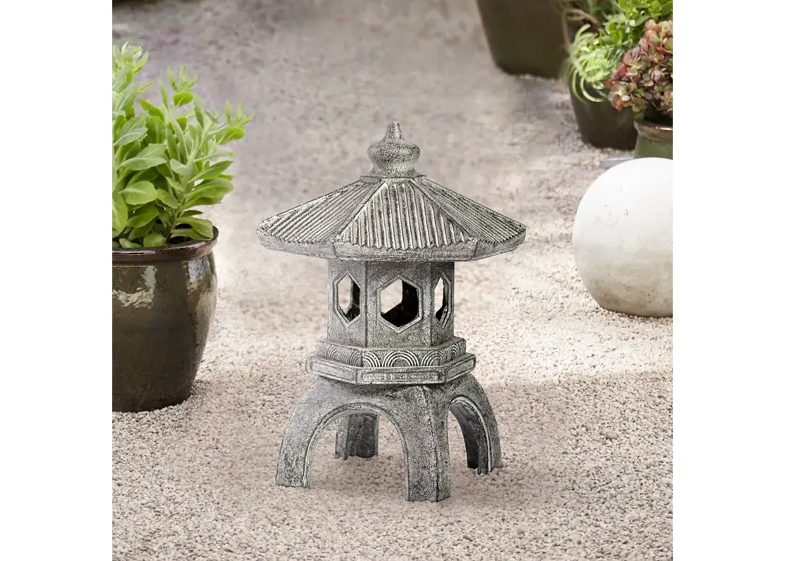 Pagoda 16 1/2" High Old Stone Indoor-Outdoor Statue