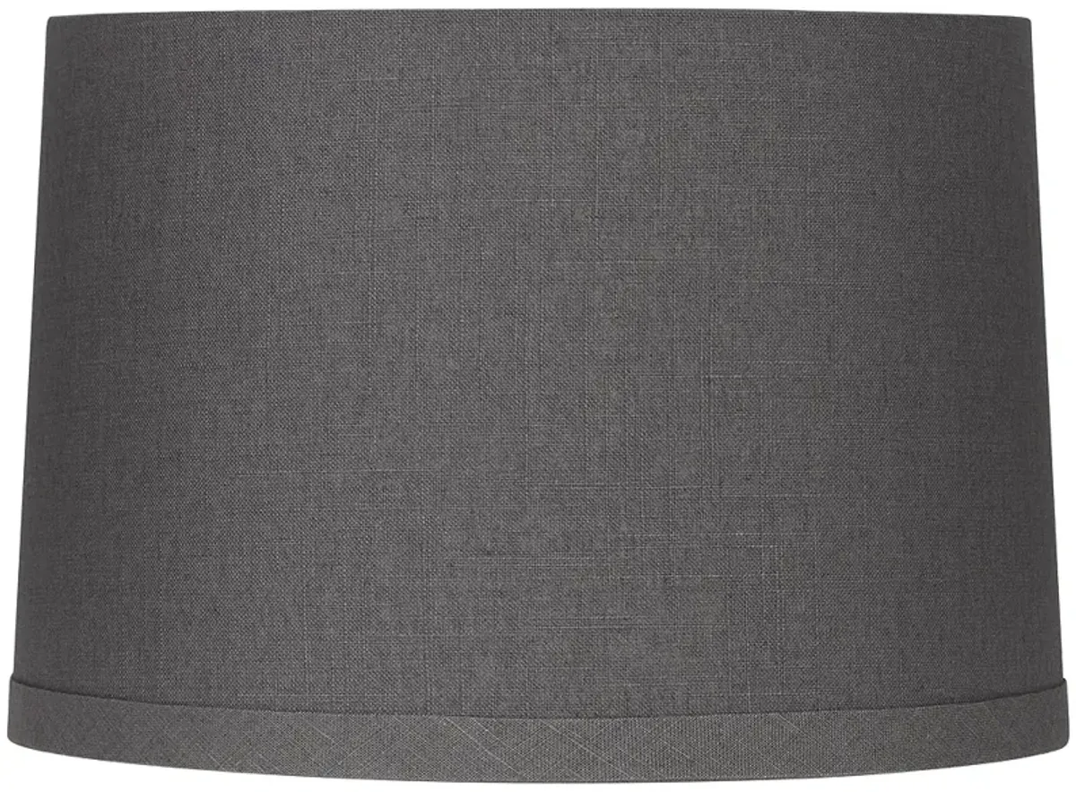 Springcrest Marlee Charcoal Gray Linen Drum Lamp Shade 15X16X11 (Spider)