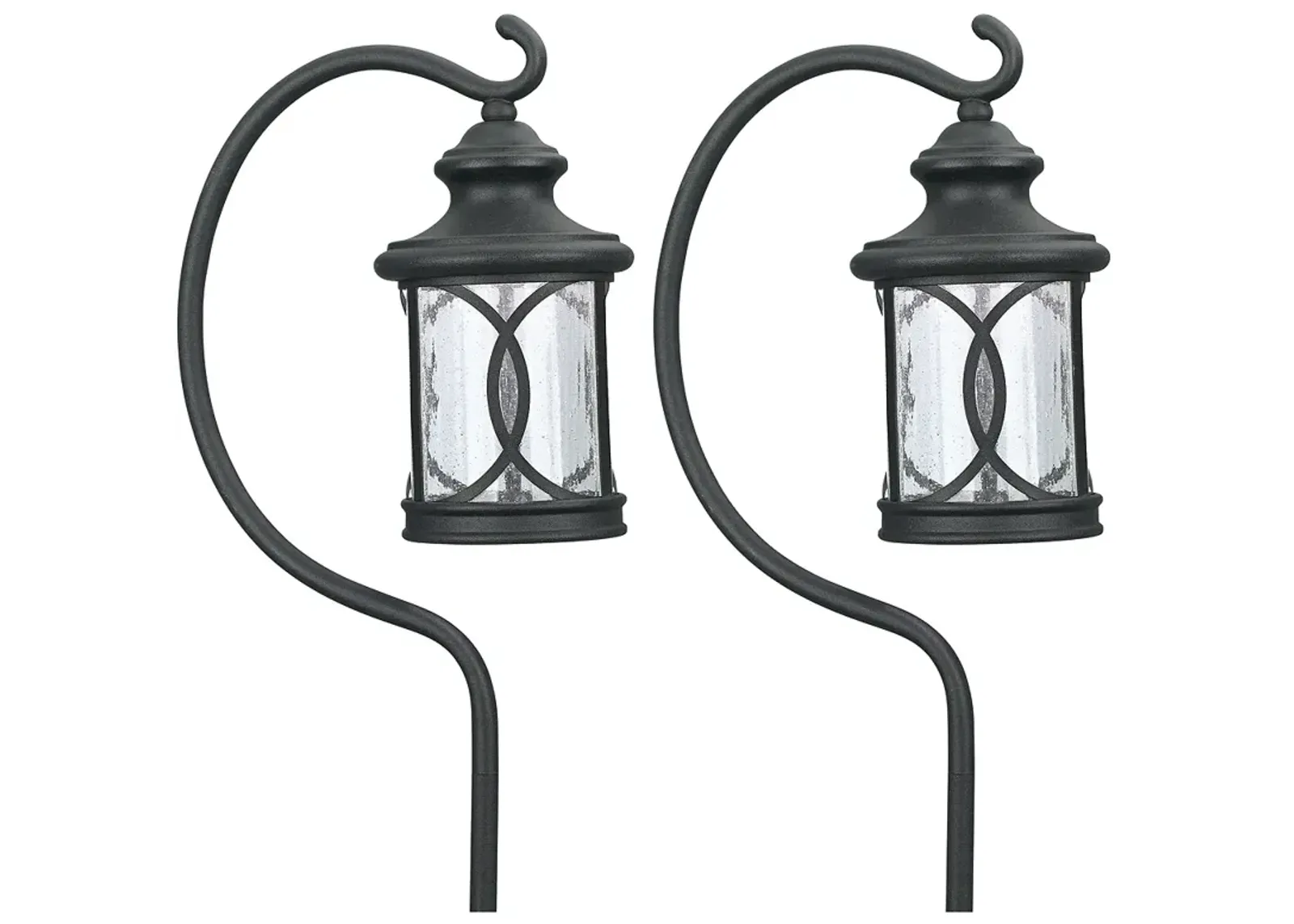 Capistrano 23" LED Black Lantern Landscape Path Lights Set of 2