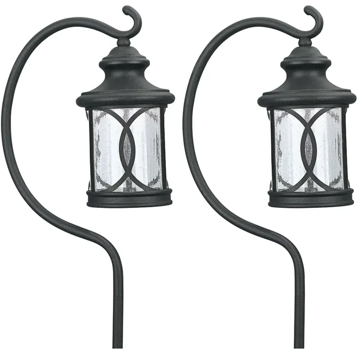 Capistrano 23" LED Black Lantern Landscape Path Lights Set of 2