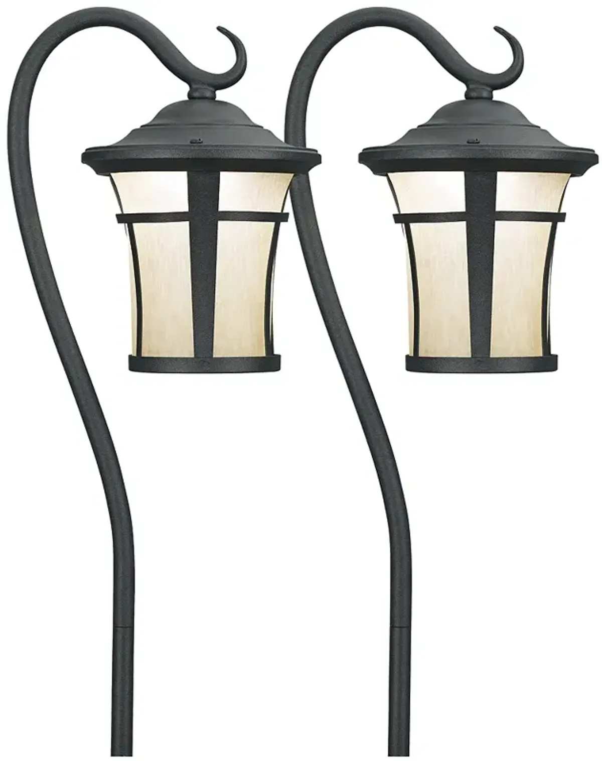 John Timberland 23" Textured Black LED Landscape Lights Set of 2