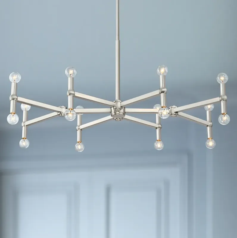 Possini Euro Marya 37 3/4" Brushed Nickel 16-Light Modern Chandelier