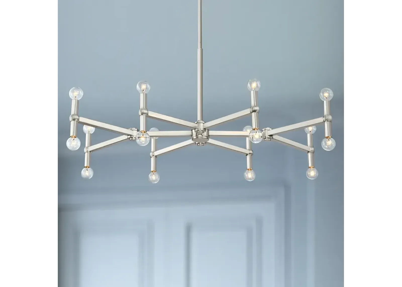 Possini Euro Marya 37 3/4" Brushed Nickel 16-Light Modern Chandelier