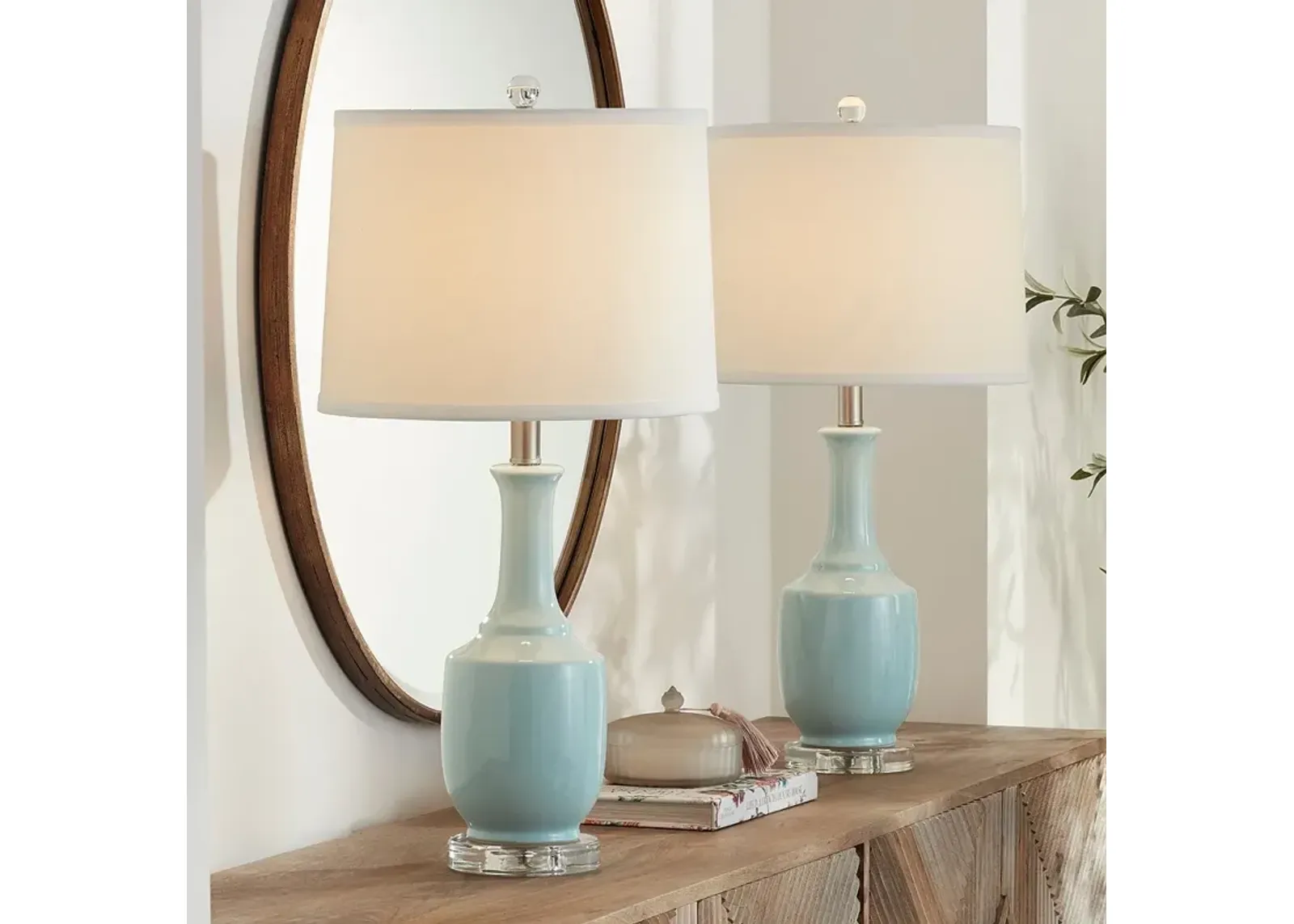 Pacific Coast Lighting 26 1/2" Ocean Blue Ceramic Table Lamps Set of 2