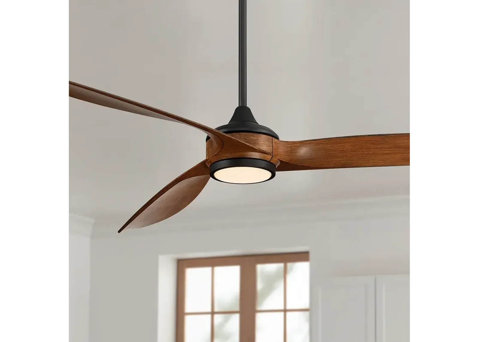 60" Casa Vieja La Jolla Surf Matte Black LED Ceiling Fan with Remote