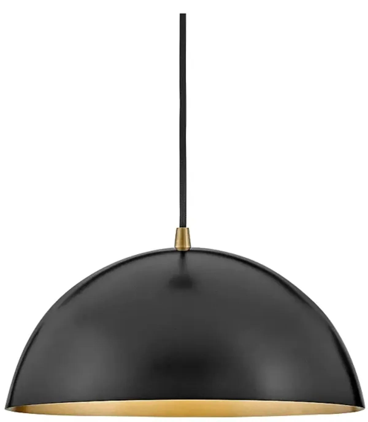 Lark Lou 14" Wide Black Steel Dome-Shaped Pendant Light