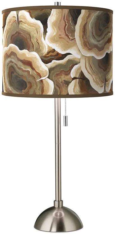 Ruffled Feathers Giclee Brushed Nickel Table Lamp