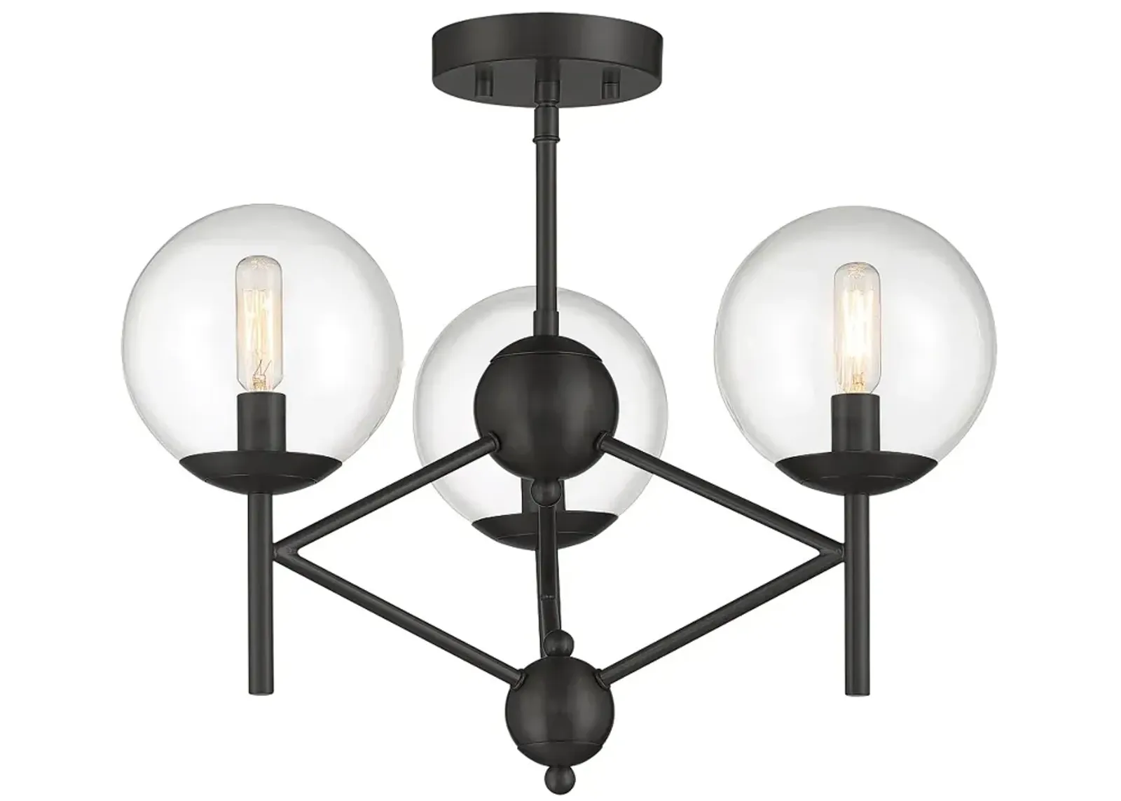 Minka Lavery  Auresa 3-Light Coal Globe Semi-Flush Mount with Glass Shades