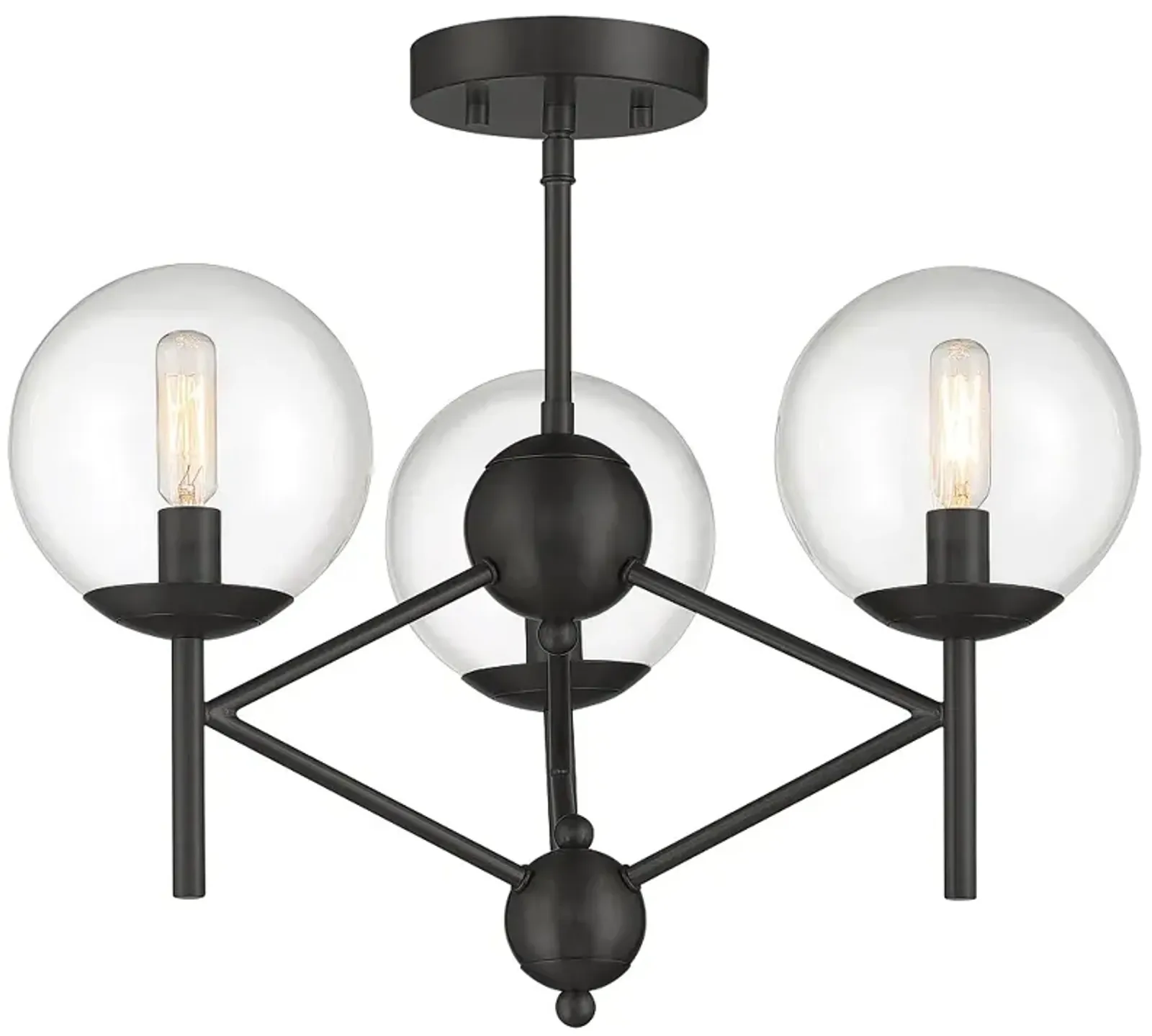 Minka Lavery  Auresa 3-Light Coal Globe Semi-Flush Mount with Glass Shades