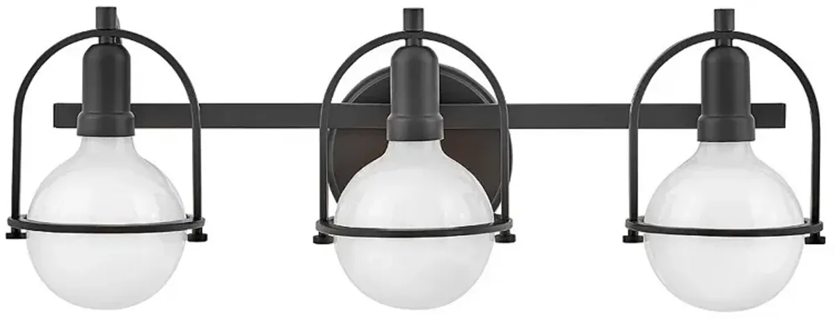 Hinkley Somerset 25" Wide Black Finish Three Light Vanity Bath Light