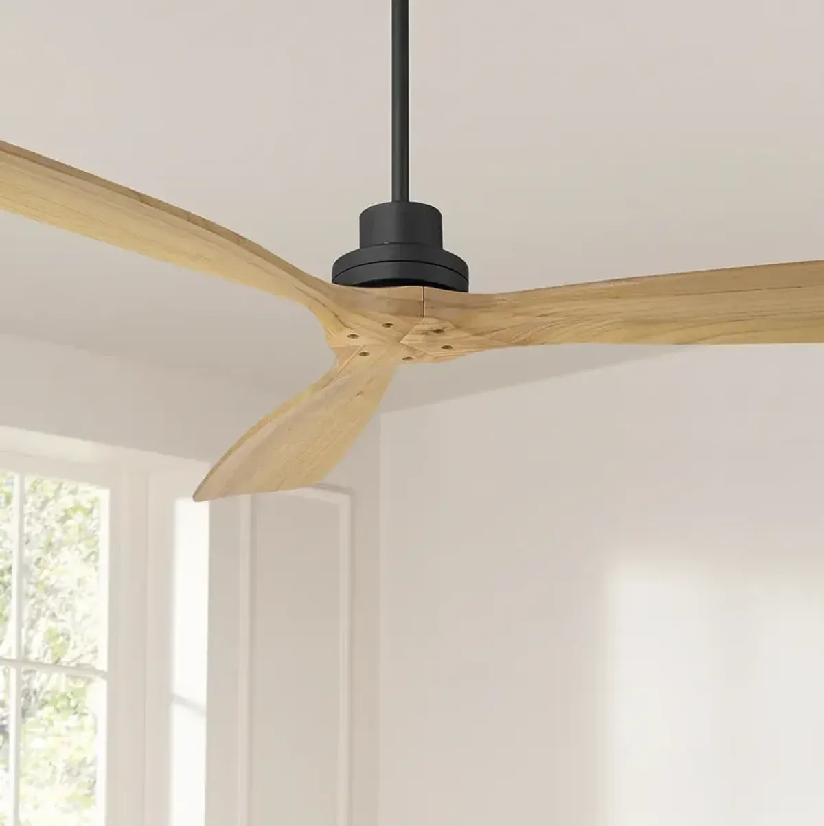 52" Casa Delta DC Matte Black Outdoor Ceiling Fan with Remote