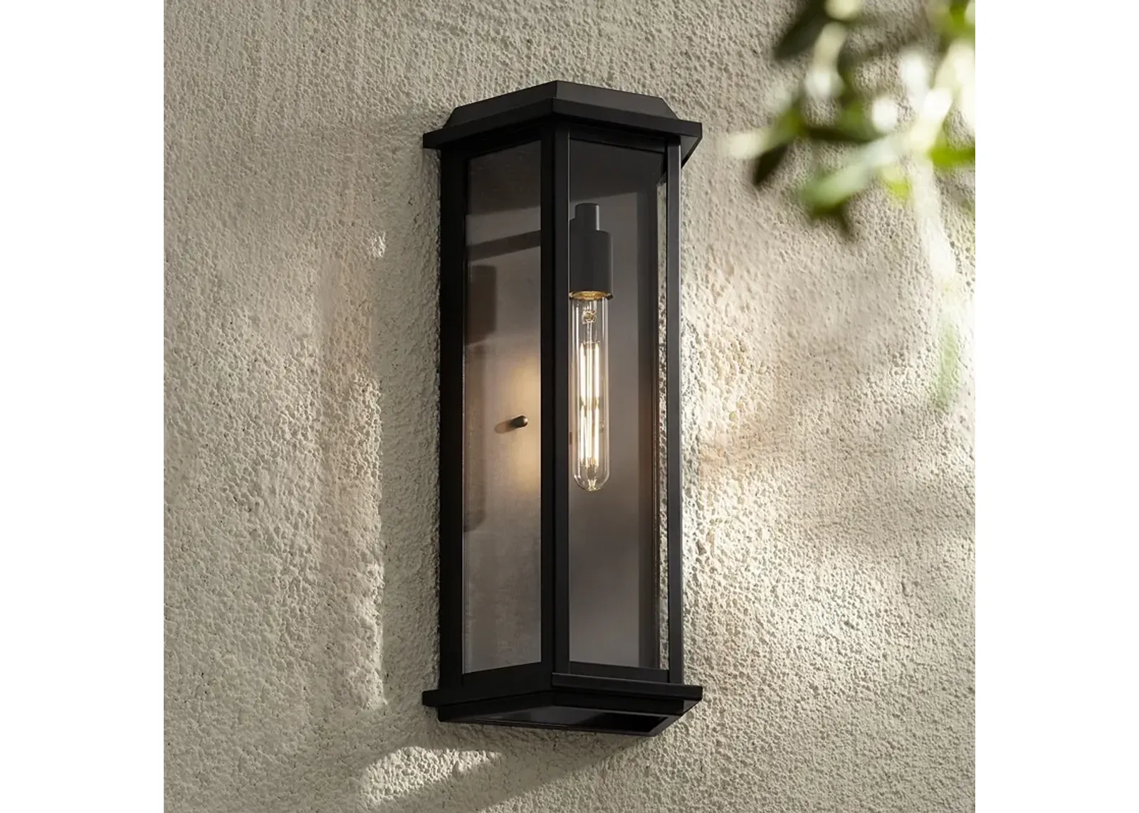 Lydia 20" High Matte Black Outdoor Wall Light