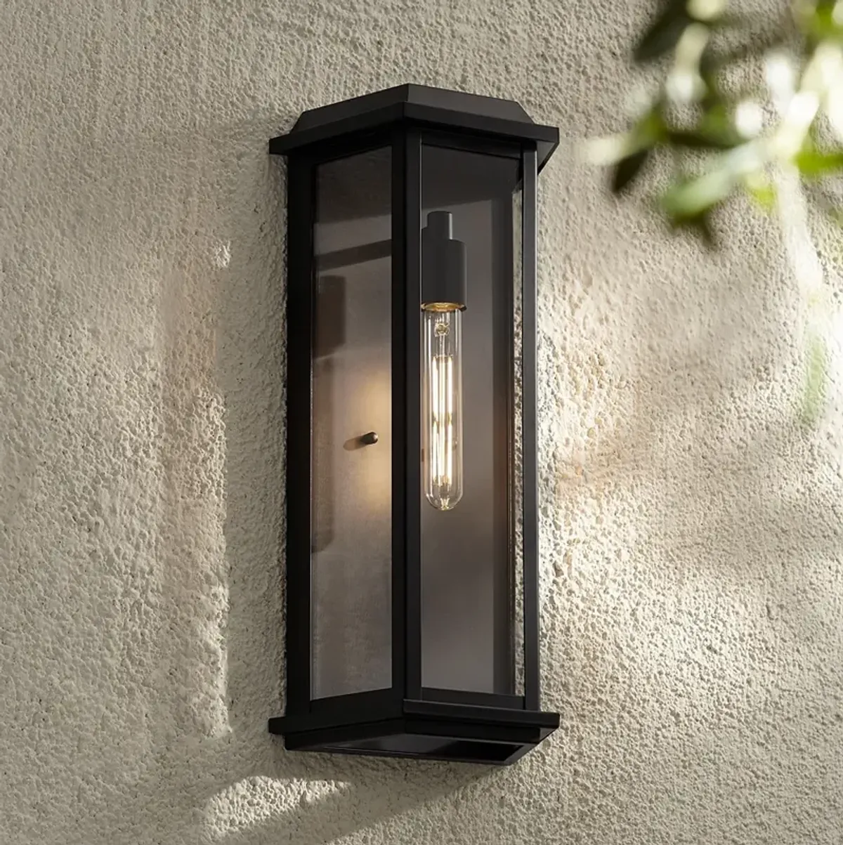 Lydia 20" High Matte Black Outdoor Wall Light