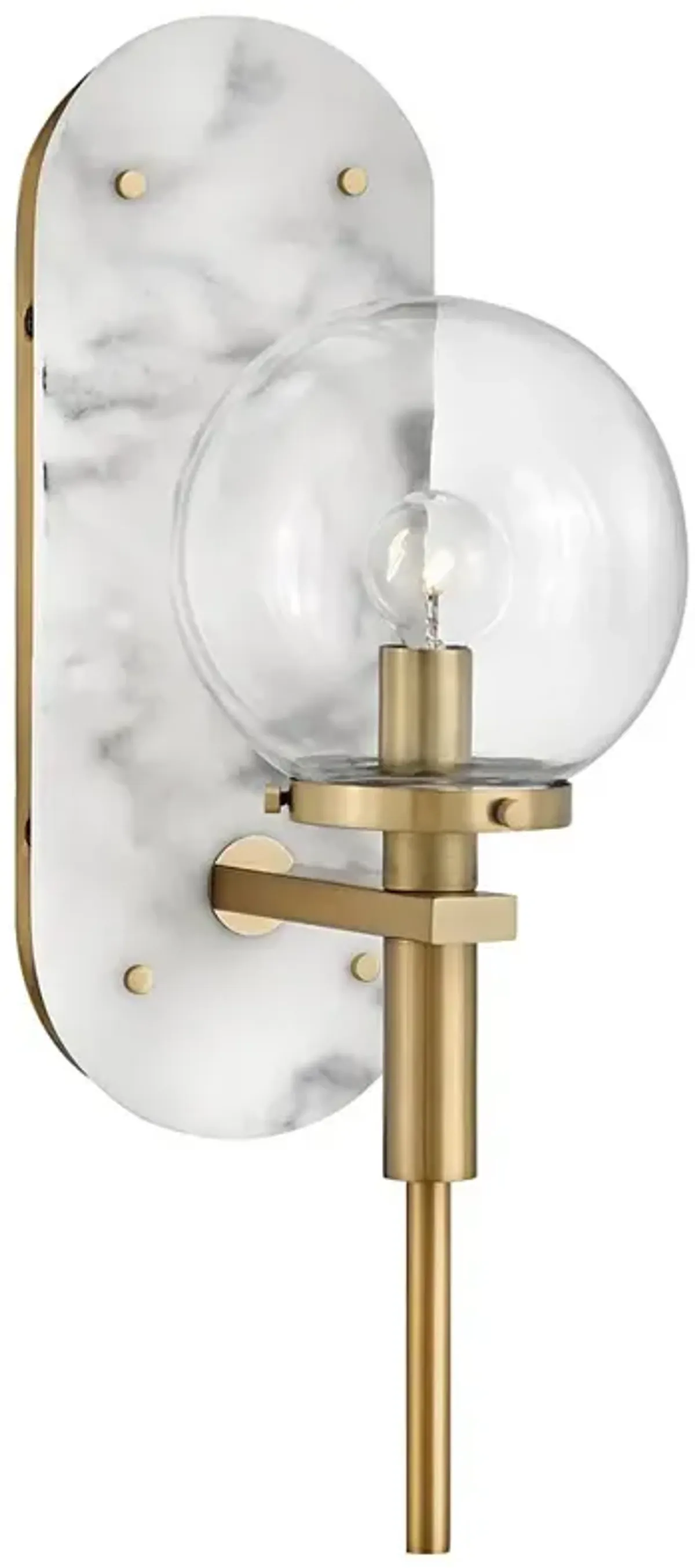 Hinkley Gilda 16 1/4" High Heritage Brass Clear Dome Glass Wall Sconce