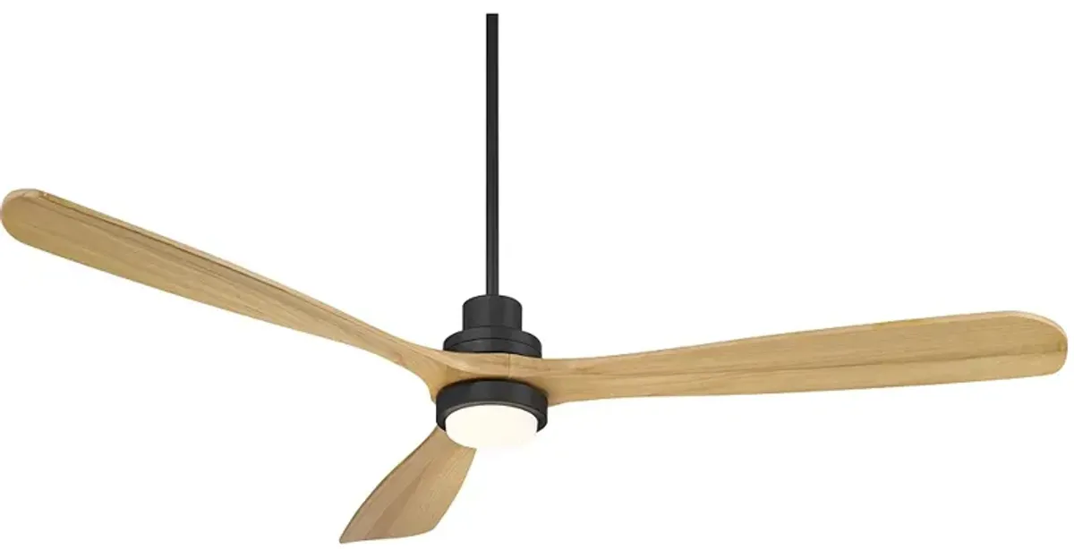 66" Casa Delta DC Matte Black CCT LED Ceiling Fan with Remote