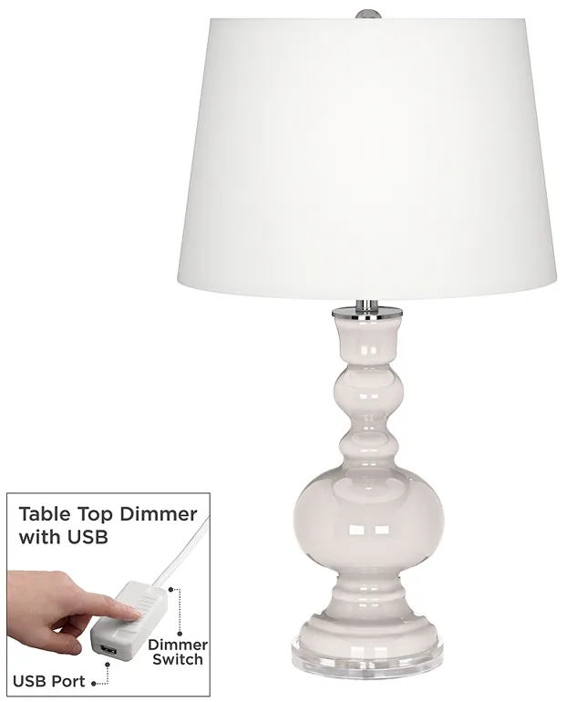 Color Plus Apothecary 30" Smart White Table Lamp with USB Dimmer