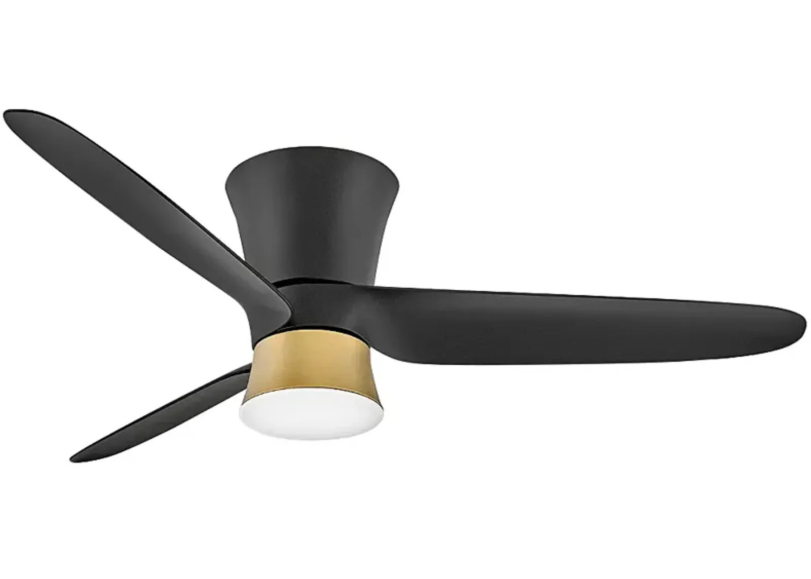 52" Hinkley Neo LED Damp Brass and Black Smart Hugger Ceiling Fan