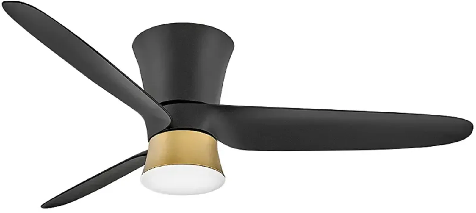 52" Hinkley Neo LED Damp Brass and Black Smart Hugger Ceiling Fan