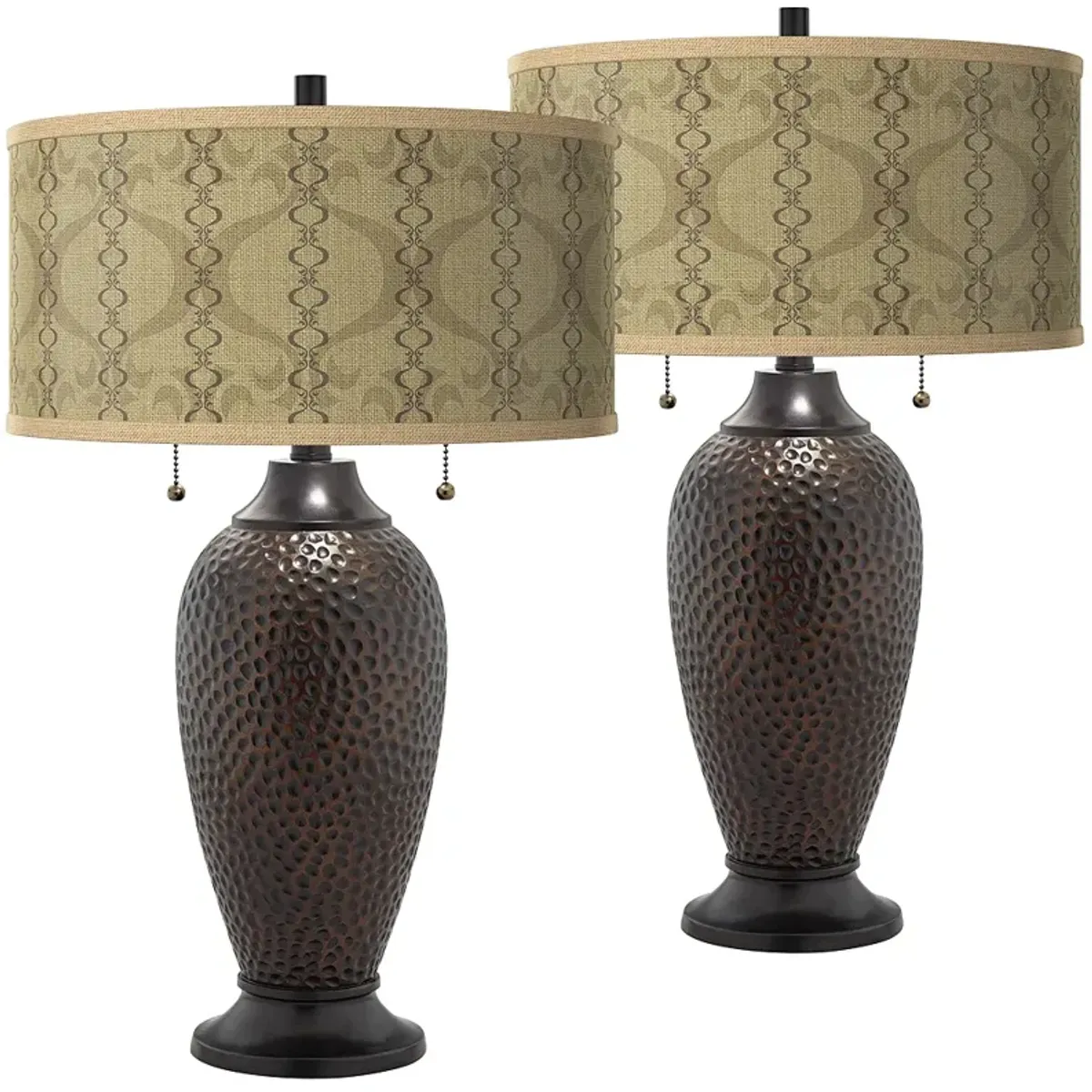 Giclee Glow Zoey 24 1/2" Colette Shade Bronze Table Lamps Set of 2