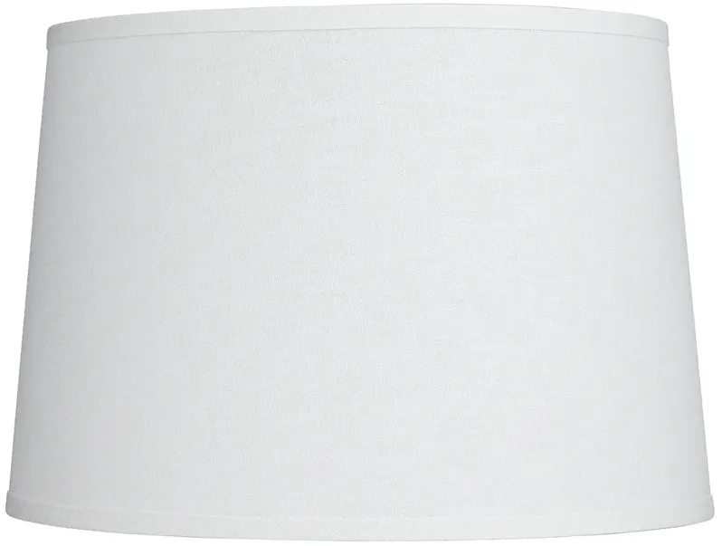 White Linen Drum Lamp Shade 14x16x11x11 (Spider)