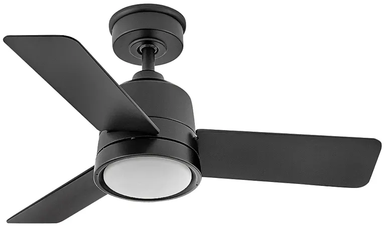 36" Hinkley Chet Matte Black Wet Rated LED Ceiling Fan with Remote