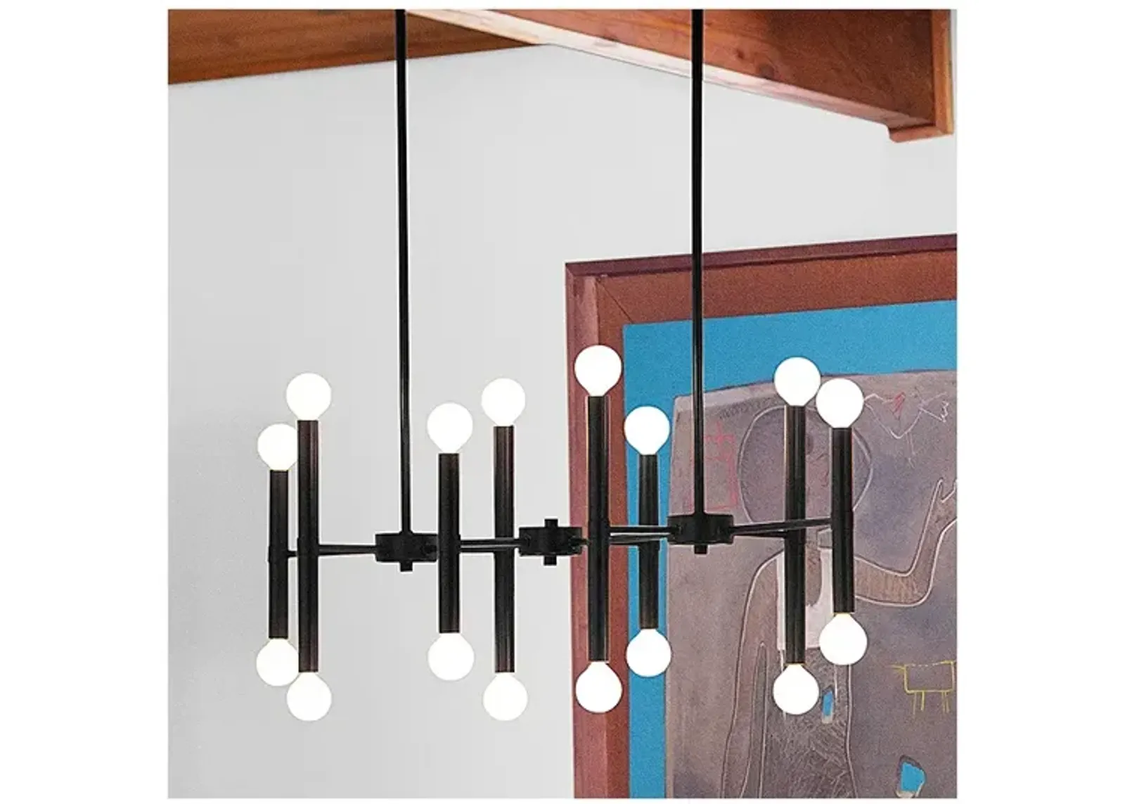 Lark Millie 39" Wide Black 16-Light Linear Pendant