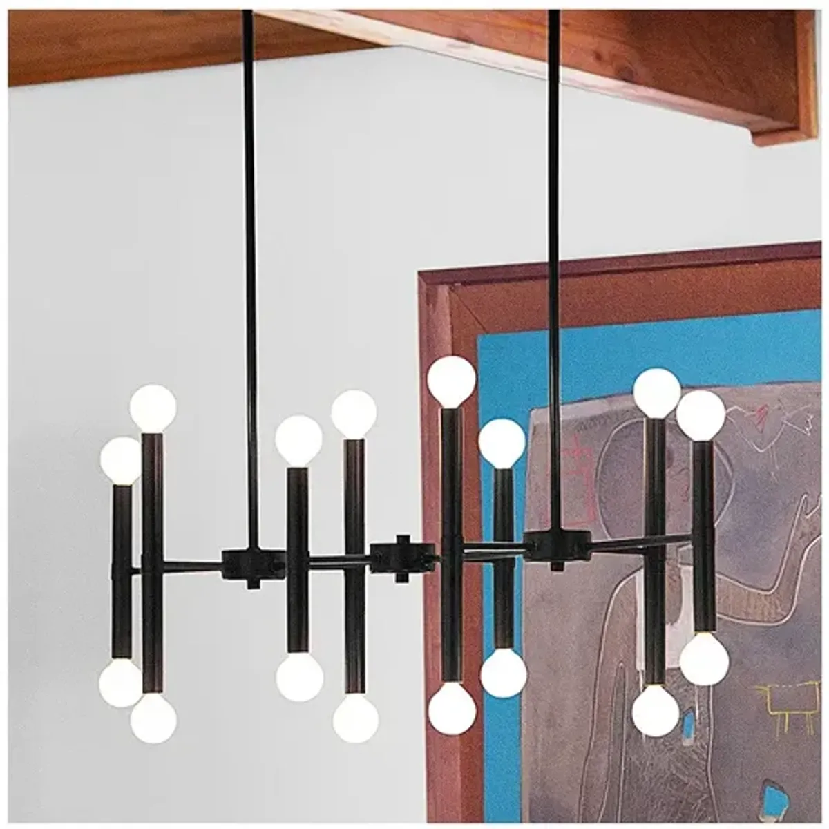 Lark Millie 39" Wide Black 16-Light Linear Pendant