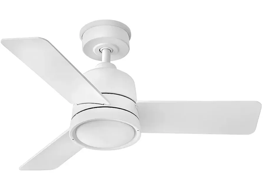 36" Hinkley Chet Matte White LED Remote Ceiling Fan