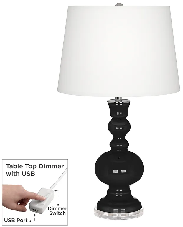 Tricorn Black Apothecary Table Lamp with Dimmer