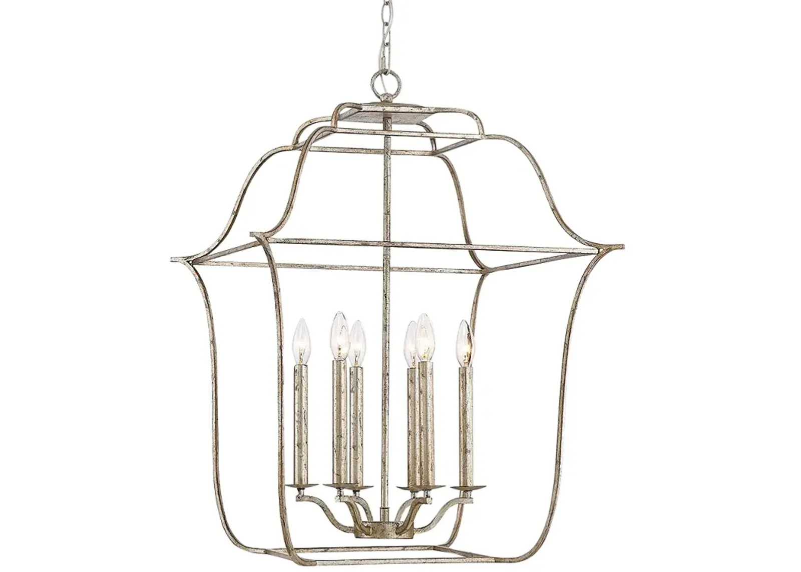 Quoizel Gallery 22"W Century Silver Leaf 6-Light Chandelier