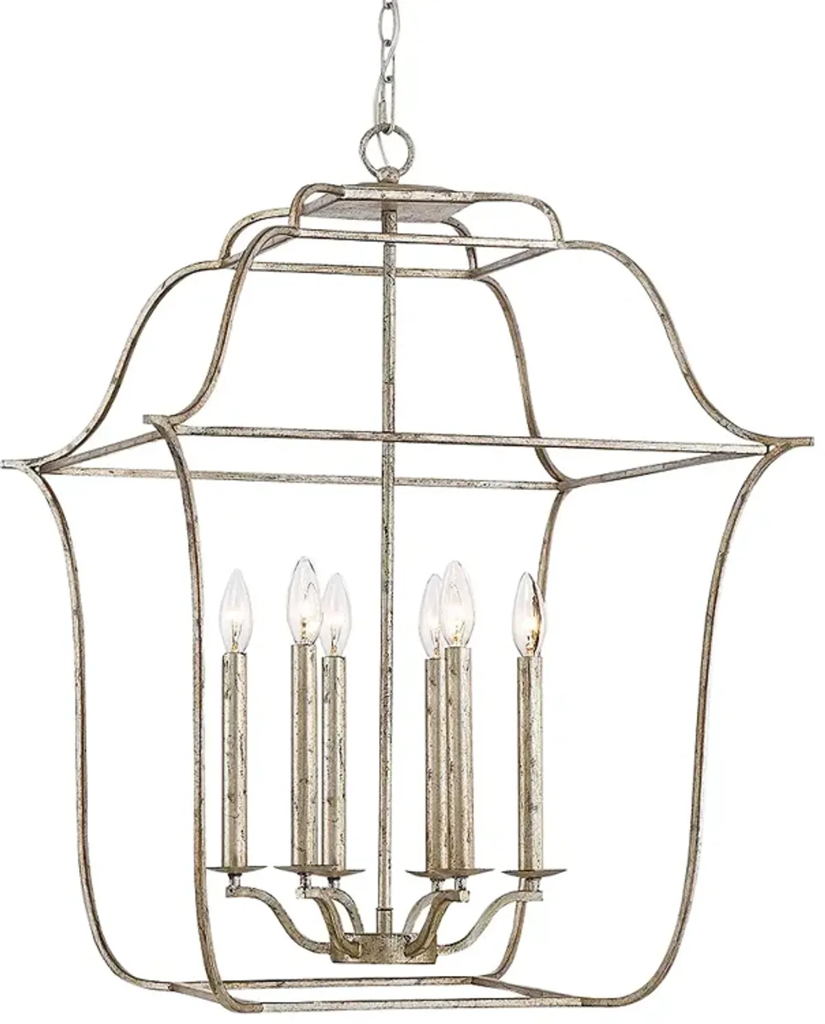 Quoizel Gallery 22"W Century Silver Leaf 6-Light Chandelier